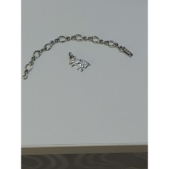 Vintage SILVER CHARM BRACELET WITH HORSE CHARM - Picture 7 of 7